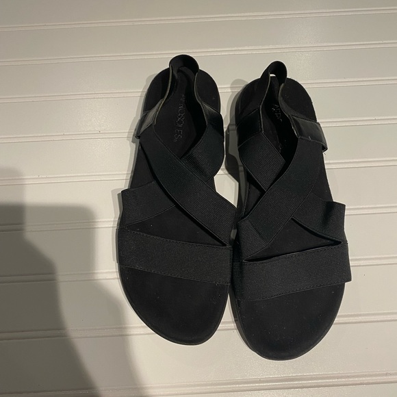 Aerosoles Black Sandals Orthopedic Size 10 Wide Women Comfortable Supportive - Picture 4 of 8